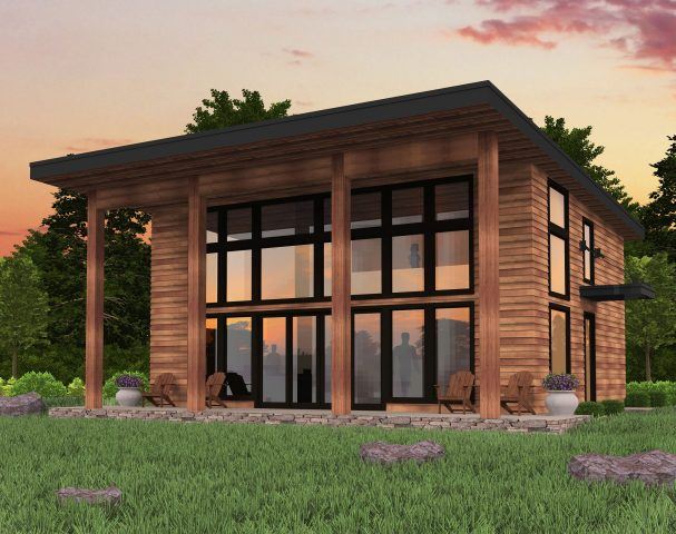 Bamboo Shed Roof Modern House Plan