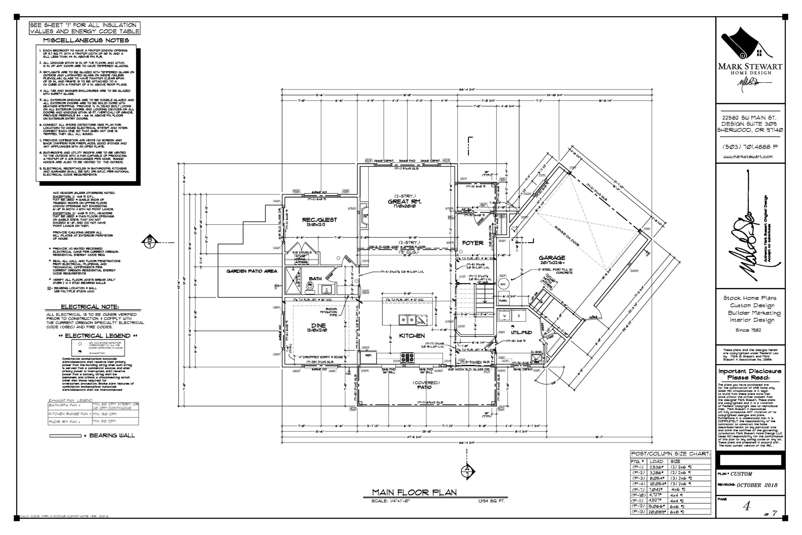 Working Drawings Main Floor