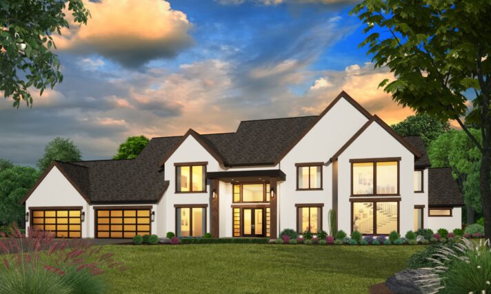 Anthony - Luxurious Modern European Estate House Plan - M-5725 Front