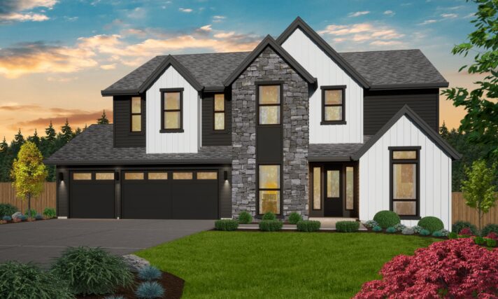 OAKVIEW FAMILY TWO STORY NEW AMERICAN HOUSE PLAN - MA-3444 front view