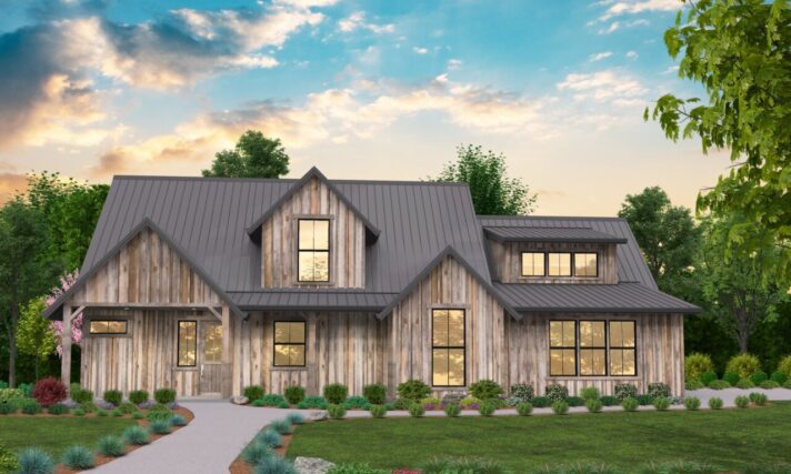 RUSTIC RIDGE NEW AMERICAN BARN HOUSE PLAN MB-2554 BARN STYLE