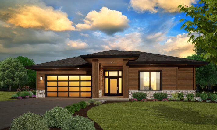 SUITE SERENITY - MODERN MULTI-SUITE HOUSE PLAN 1 STORY - MM-2522 FRONT VIEW